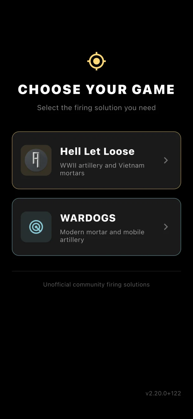 Artillery Let Loose: Game picker with Hell Let Loose and WARDOGS